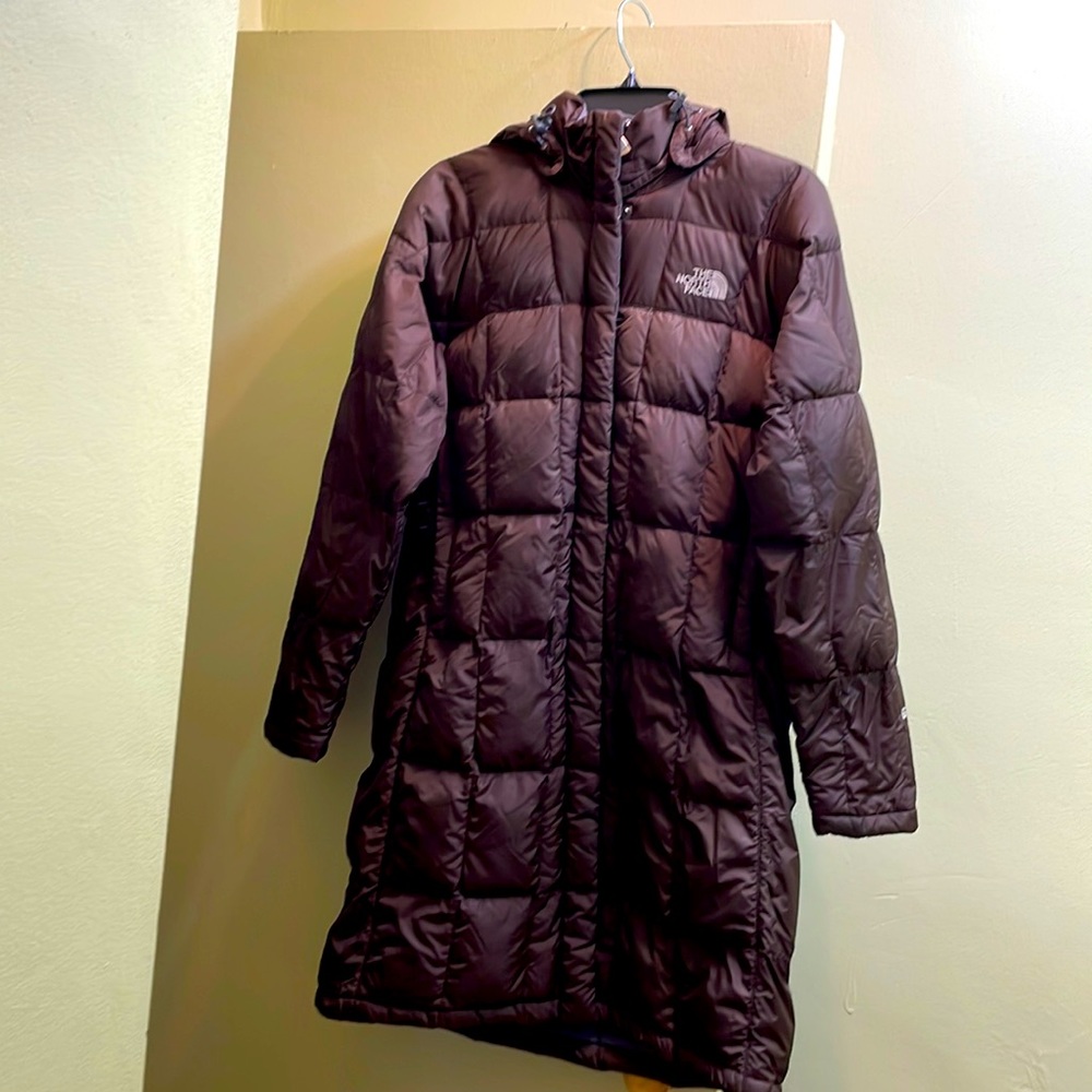 The north face women brown hoodie coat